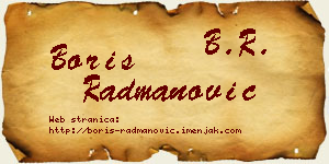 Boris Radmanović vizit kartica